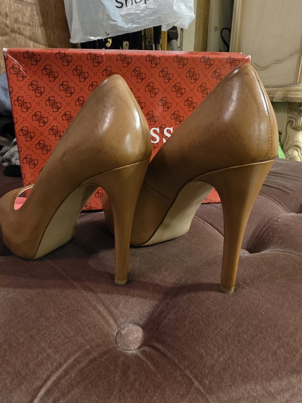 Guess Dark Natural Women's Heels - Brown - Picture 4 of 4